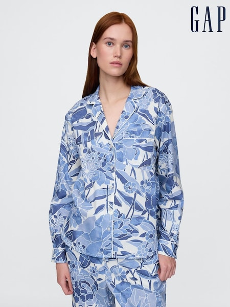 Gap Blue Poplin Pyjama Shirt (W24379) | £30