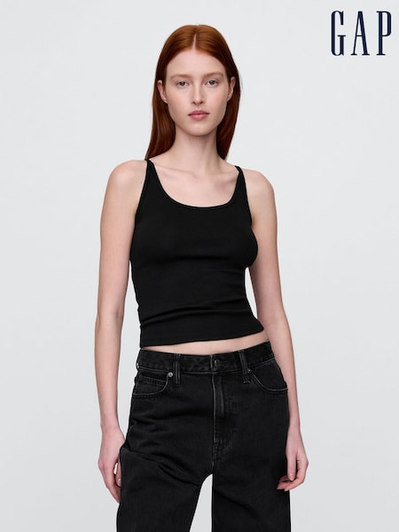 Gap Black Modern Cropped Cami Top (W24397) | £12