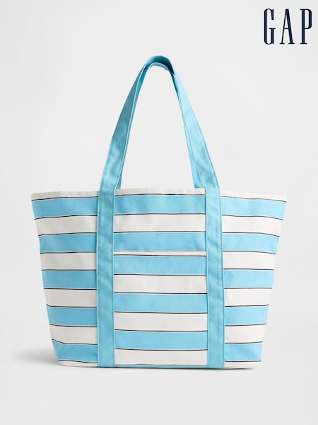 Gap Blue & White Canvas Stripe Tote Bag (W24401) | £45