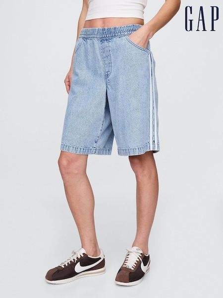 Gap Blue 11" Mid Rise UltraSoft Easy Longline Denim Shorts (W24429) | £40