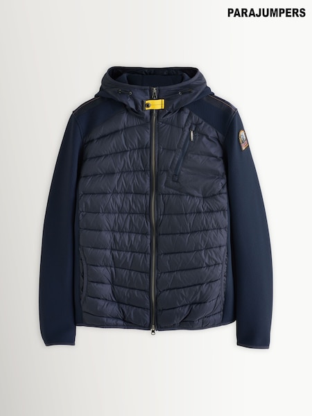 Parajumpers Blue Nolan Hybrid Down Hooded Jacket (W24445) | £395
