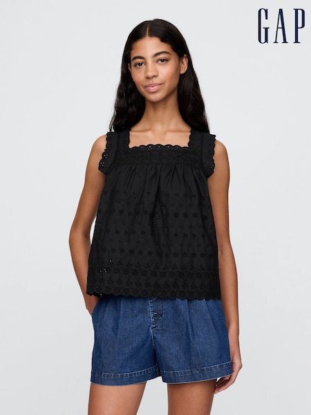 Gap Black DÔEN Eyelet Sleeveless Top (W24462) | £60