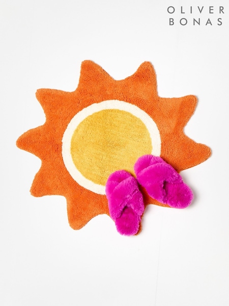 Oliver Bonas Orange Sun Shaped Bath Mat (W24502) | £25