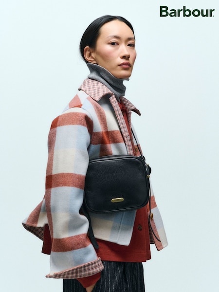Barbour® Black Daphne Leather Crossbody Bag (W24642) | £100