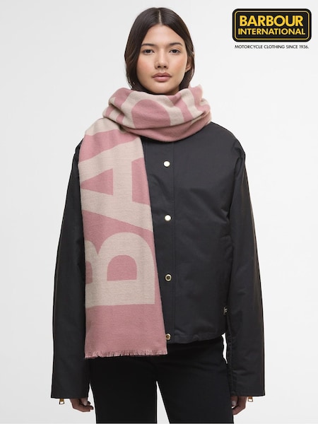 Barbour® International Pink Milla Logo Chunky Scarf (W24647) | £40