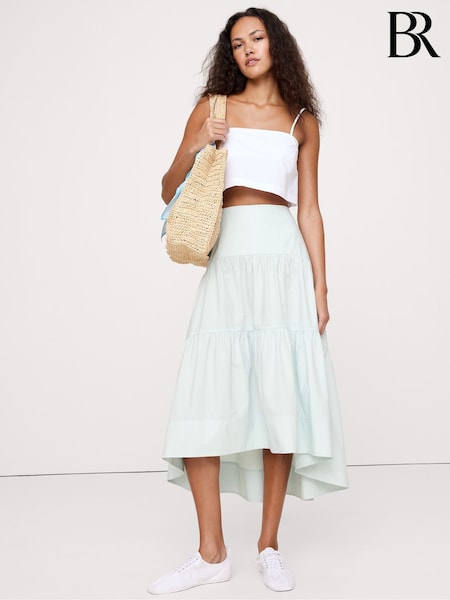 Banana Republic Blue Drop Waist Tiered Maxi Skirt (W24683) | £65