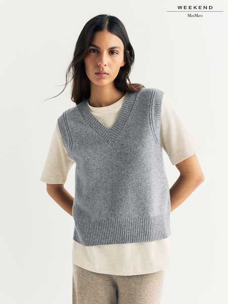 Weekend MaxMara Grey Carlos  Knitted Vest (W24776) | £259