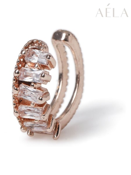 Aela Gold Tone Cubic Zirconia Baguette Stone Ear Cuff (W24815) | £25