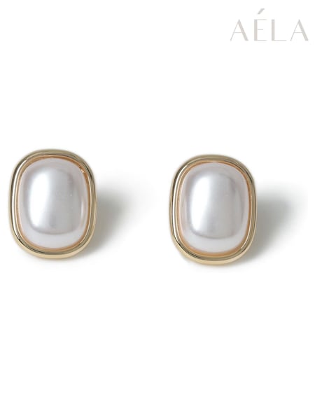 Aela Gold Tone Pearl Effect Stud Earrings (W24840) | £8.50