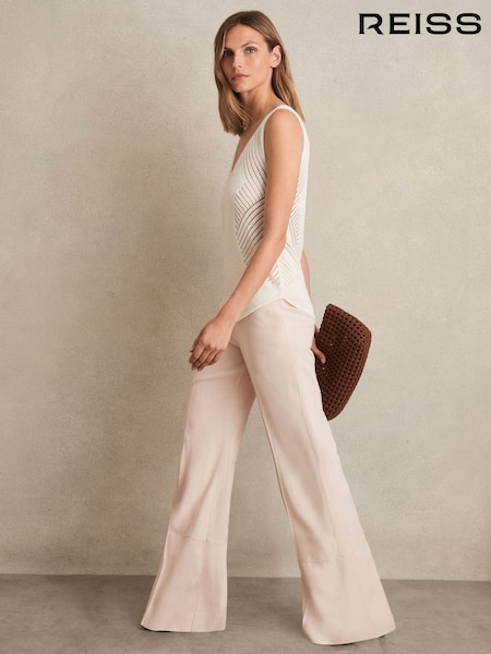 Reiss Pink Darcie Wide-Leg Suit Trousers (W25019) | £180