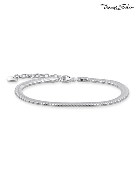 Thomas Sabo Silver Tone Recycled Elegant Snake Bracelet (W25091) | £65