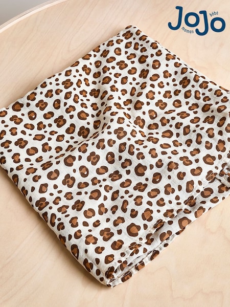 JoJo Maman Bébé Extra Large Leopard Print Muslin (W25130) | £14