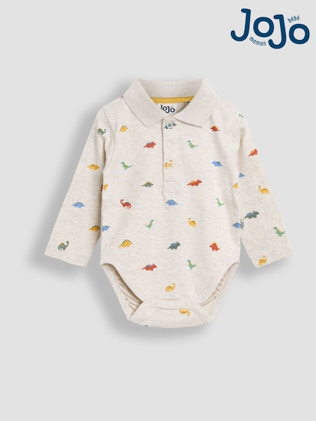 JoJo Maman Bébé Neutral Dino Print Polo Body (W25184) | £15 - £16