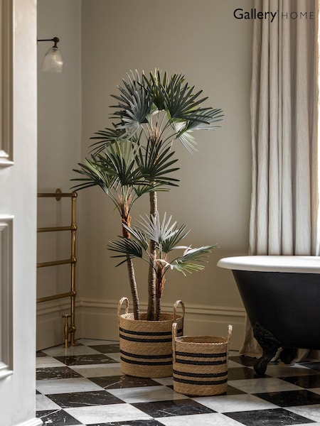 Gallery Home Grey Small Faux Potted Statement Palm (W25239) | £82