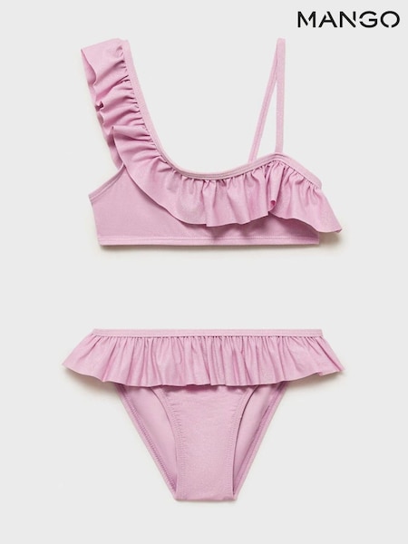 Mango Pink Ruffled Bikini (W25323) | £20