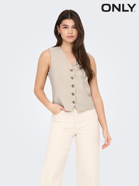 ONLY Cream Tailored Waistcoat (W25344) | £35