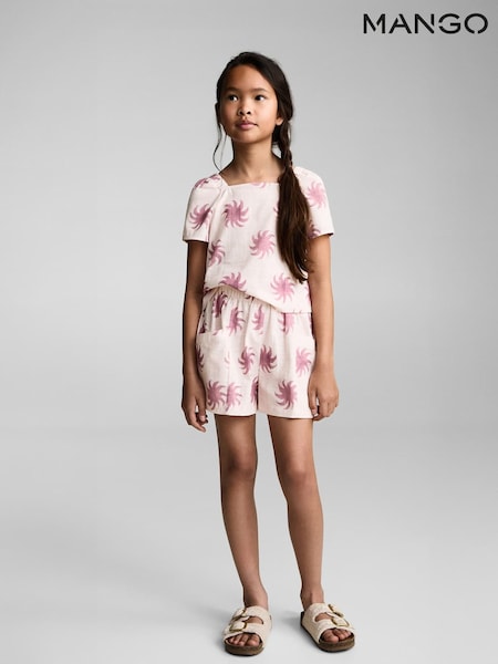 Mango Pink/Cream Printed Blouse (W25366) | £20