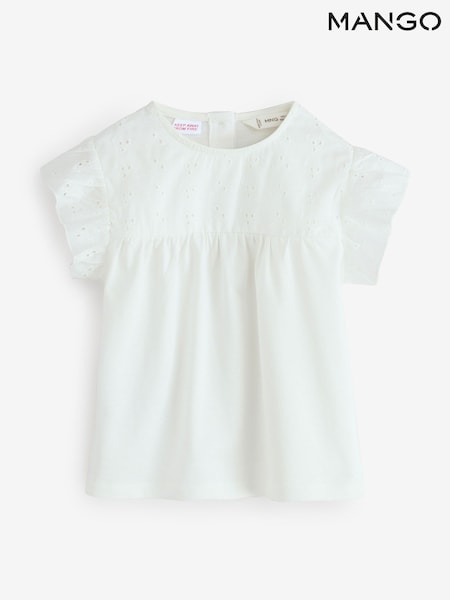 Mango Cream Openwork Detail Top (W25376) | £12