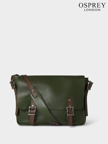 Osprey London Green The Lorenzo Large Leather Messenger Bag (W25474) | £175