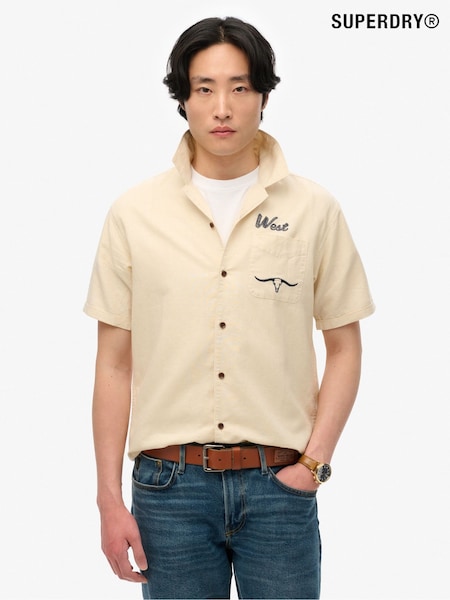 Superdry Cream The Merchant Store Resort Shirt (W25517) | £45