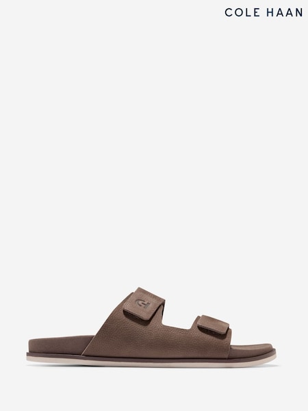 Cole Haan Mens Grey Modern Classic Nubuck Double Band Sandals (W25576) | £110