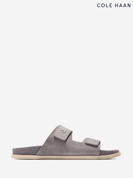 Cole Haan Mens Grey Modern Classic Nubuck Double Band Sandals (W25587) | £110
