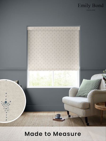 Emily Bond Fowey Blue Honor Made to Measure Roller Blind (W25637) | £58