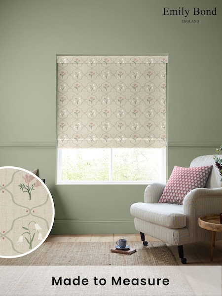 Emily Bond Rose Pink Margot Made to Measure Roman Blind (W25641) | £84