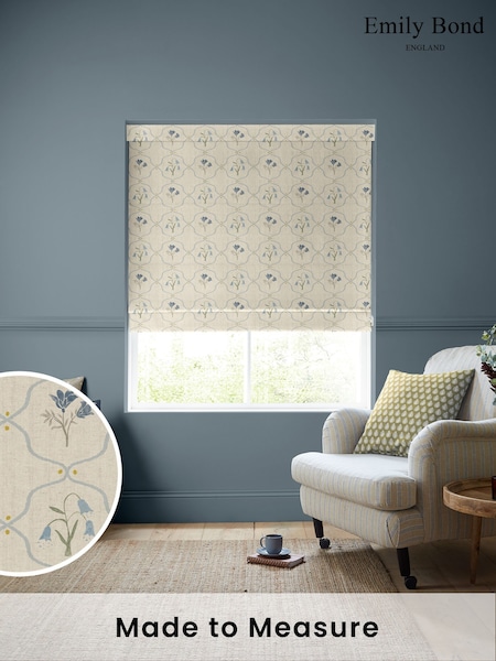 Emily Bond Steel Blue Margot Made to Measure Roman Blind (W25643) | £84