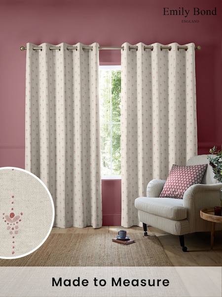 Emily Bond Blossom Pink Honor Made to Measure Curtains (W25650) | £100