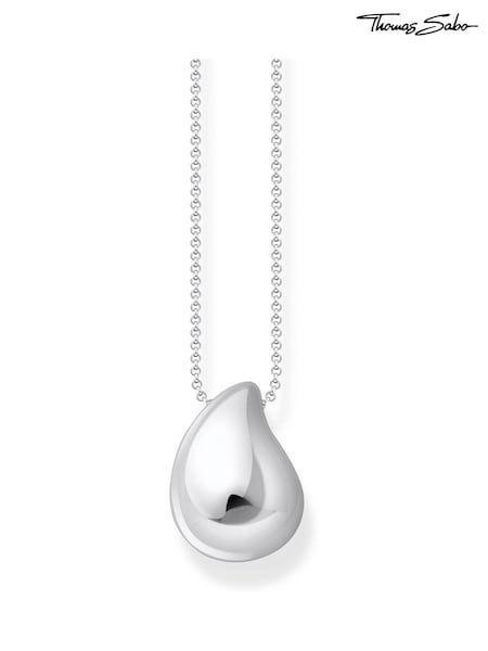 Thomas Sabo Silver Tone Timeless Shapes Necklace With Drop Pendant (W25686) | £135