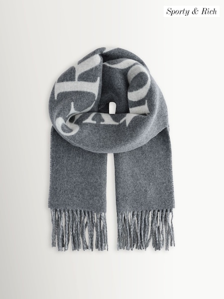 Sporty & Rich Grey Big Serif Scarf (W25693) | £195