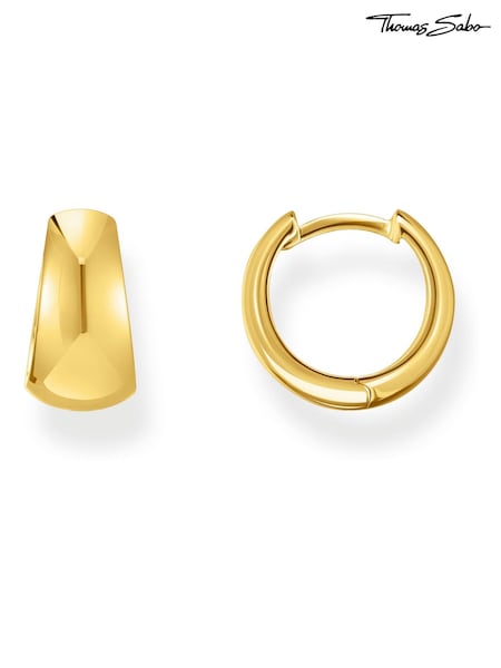 Thomas Sabo Gold Tone Gold-Plated Trapezoidal Hoop Earrings (W25694) | £70