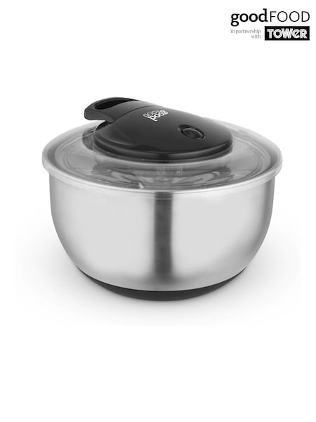 Good Food Silver Salad Spinner with Removable Basket (W25722) | £45