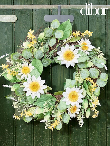 Dibor Green Gloriosa Daisy Wreath (W25734) | £65