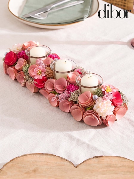 Dibor Belford Floral Triple Candle Holder (W25745) | £25