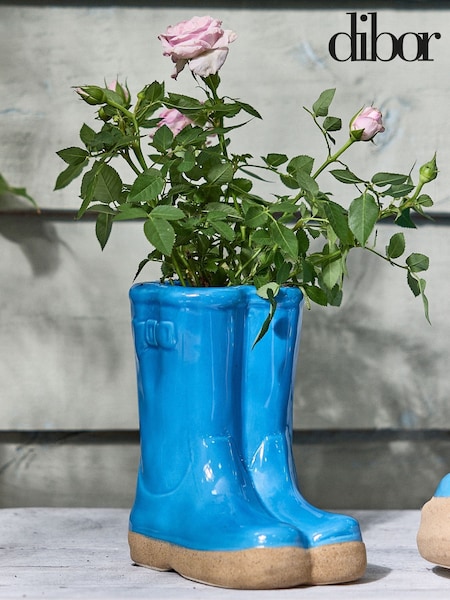 Dibor Blue Calstock Double Wellington Small Planter (W25746) | £25