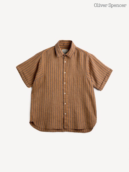 Oliver Spencer Orange Garrison Short Sleeve Chapman Shirt (W25770) | £160
