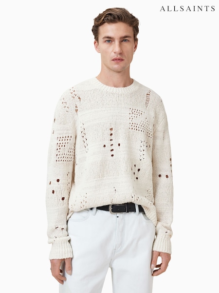 AllSaints White Harvey Crew Jumper (W25838) | £149