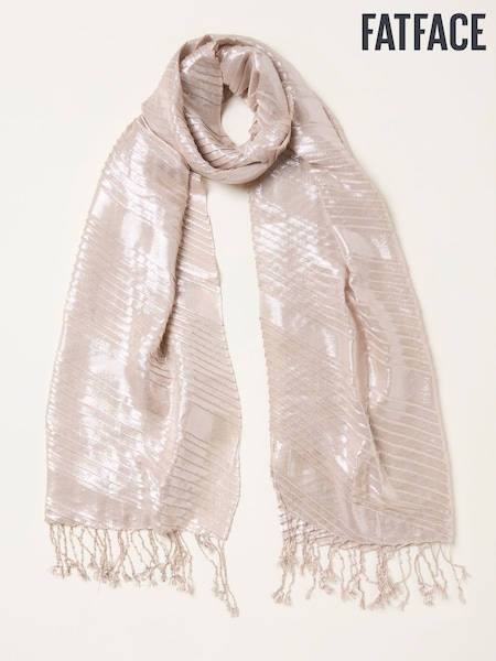 FatFace Gold Metallic Pleated Scarf (W25859) | £25