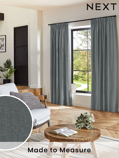 Slate Grey Bellum Made to Measure Curtains (W25878) | £100