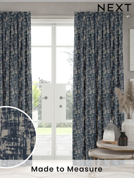 Indigo Blue Tero Made to Measure Curtains (W25886) | £109