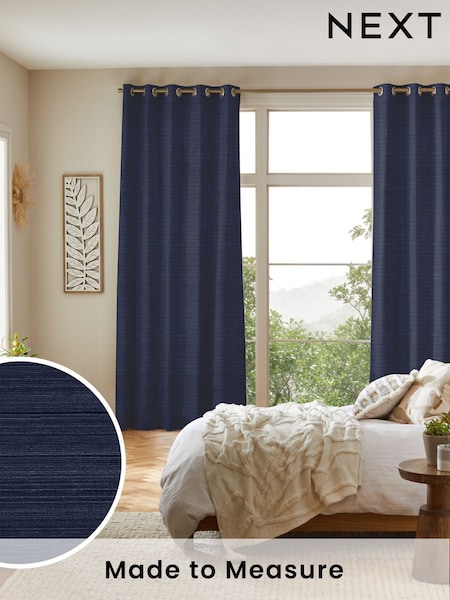 Navy Blue Ire Made to Measure Curtains (W25889) | £100