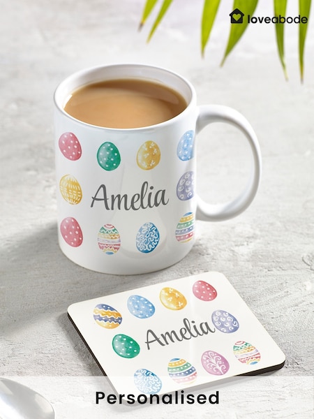 Personalised Easter Egg Mug & Coaster Set by Loveabode (W25973) | £20