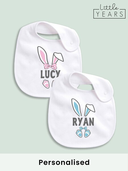 Little Years Personalised Easter Bunny Ears Bib (W26009) | £14