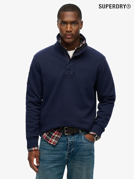 Superdry Blue Classic Pique Half Zip Jumper (W26059) | £55