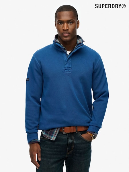 Superdry Blue Classic Pique Half Zip Jumper (W26063) | £55