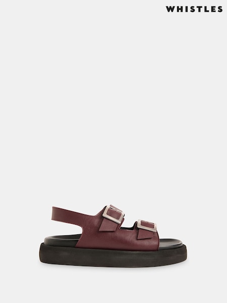 Whistles Red Mae Double Buckle Sandals (W26139) | £169