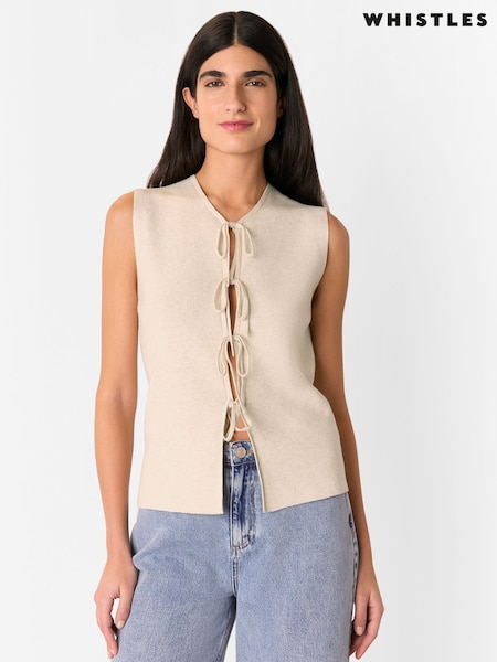 Whistles Cream Tie Front Detail Tank (W26144) | £89