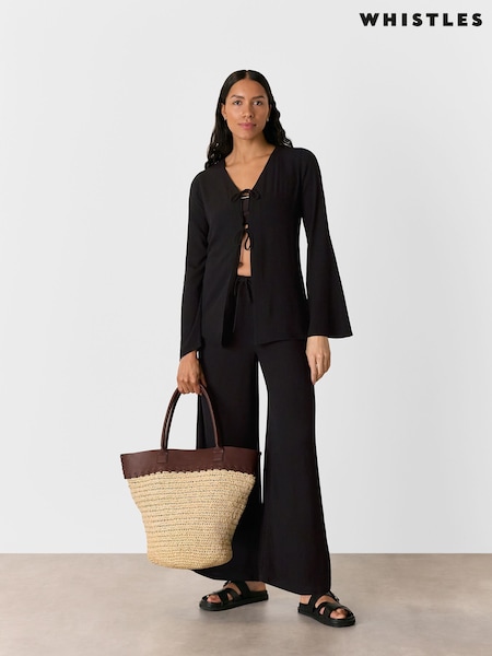 Whistles Black Tie Front Beach Trousers (W26146) | £79